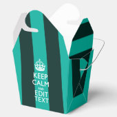 Keep Calm Jouw tekst Turquoise Stripes Bedankdoosjes (Geopend)