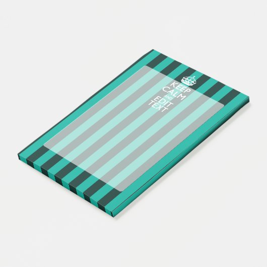 Keep Calm Jouw tekst Turquoise Stripes Post-it® Notes (Schuin)