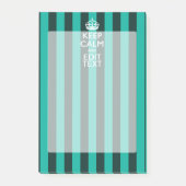Keep Calm Jouw tekst Turquoise Stripes Post-it® Notes (Voorkant)