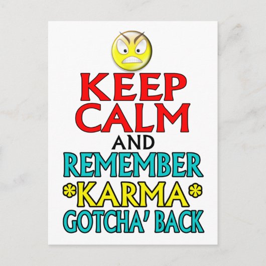 Keep Calm - Karma Briefkaart (Voorkant)
