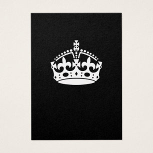 Keep Calm Kroon op Zwart Visitekaartjes