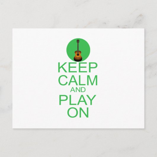 Keep Calm Parody Guitar Briefkaart (Voorkant)