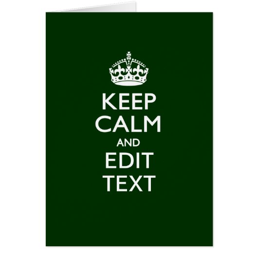 KEEP CALM PERSONNALISÉ ET Éditer du texte sur vert (Devant)