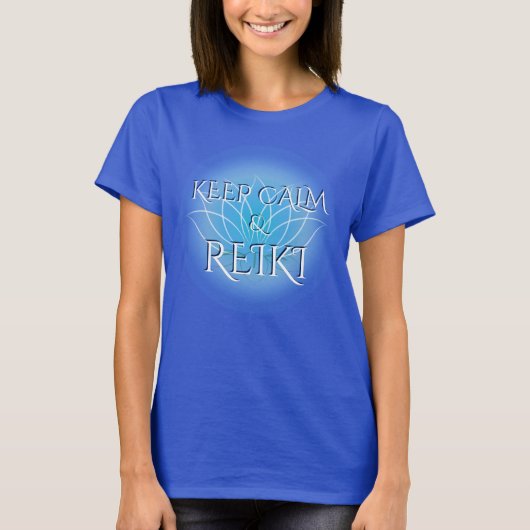 "Keep Calm & Reiki" avec T-Shirt Fleur Lotus (Devant)