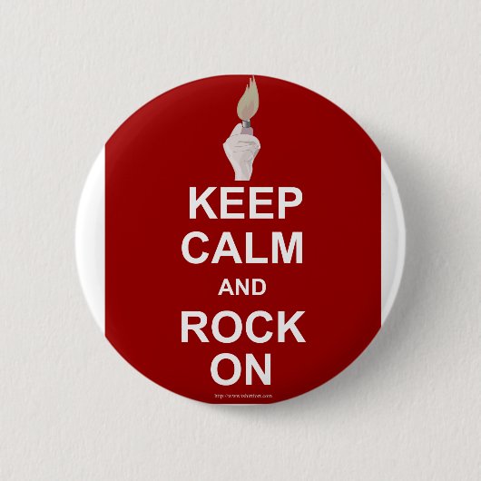 Keep Calm Rock on Ronde Button 5,7 Cm (Voorkant)