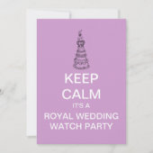 KEEP CALM Royal Mariage Watch Party Invitation (Devant)