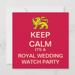 KEEP CALM Royal Wedding Party Invite (Lion) Kaart
