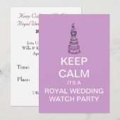 KEEP CALM Royal Wedding Watch Party Uitnodiging (Voorkant / Achterkant)