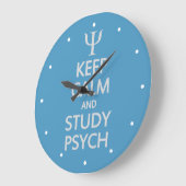 Keep Calm & Study Psych custom wall clock Grote Klok (Hoek)