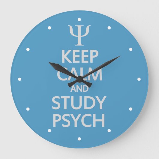 Keep Calm & Study Psych custom wall clock Grote Klok (Voorkant)