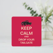 KEEP CALM Tailgate Graduation Party Uitnodiging (Staand voorkant)