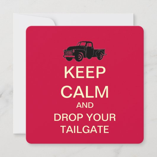 KEEP CALM Tailgate Graduation Party Uitnodiging (Voorkant)