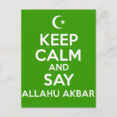 Keep Calm Tekbir Briefkaart (Voorkant)