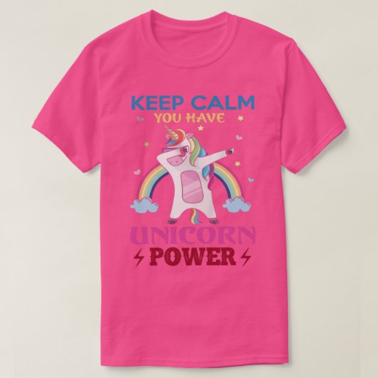 kEEP CALM UNICORN POWER T-shirt (Design voorkant)