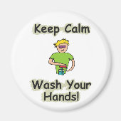 Keep Calm Wash Your Hands Magneet (Voorkant)