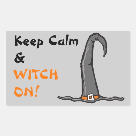 Keep Calm Witch Pet Halloween Rechthoekige Sticker (Voorkant)