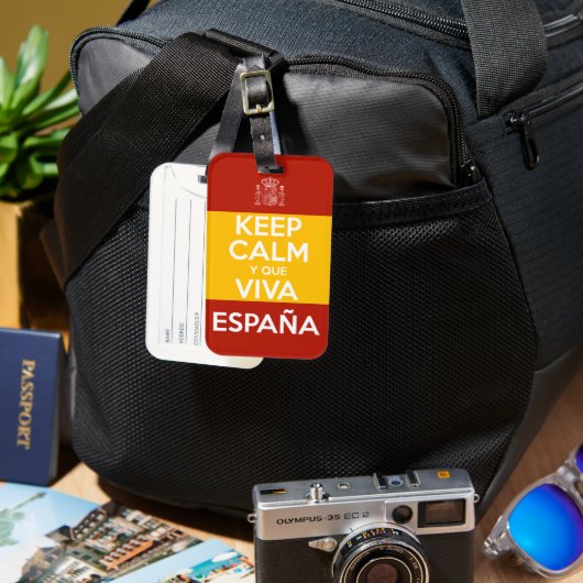 Keep Calm y que viva España Bagagelabel (Voorkant & Achterkant)