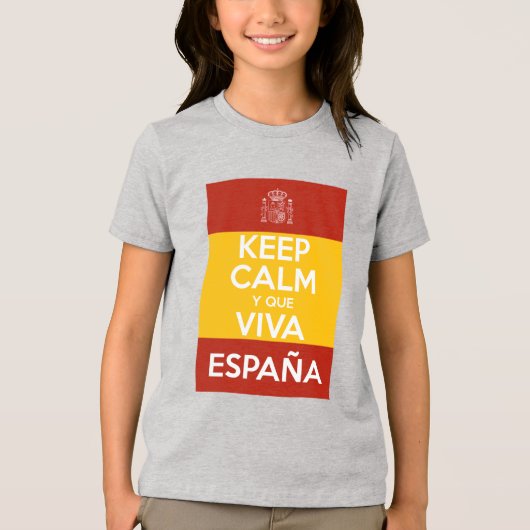 Keep Calm y que viva España Tri-Blend Shirt (Voorkant)