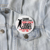 Keep Calm Zombie Apocalypse Funny Gamers Button (In situ)