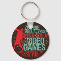 Keep Calm Zombie Apocalypse Funny Gamers Sleutelha
