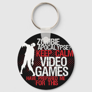 Keep Calm Zombie Apocalypse Funny Gamers Sleutelha Sleutelhanger
