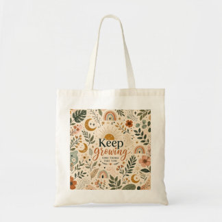 Keep Growing Boho Botanical Crossbody Bag | Floral Tote Bag