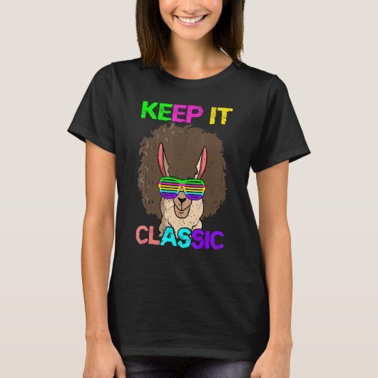Keep It Classic  Alpaca 80's 90's Llama T-shirt (Voorkant)