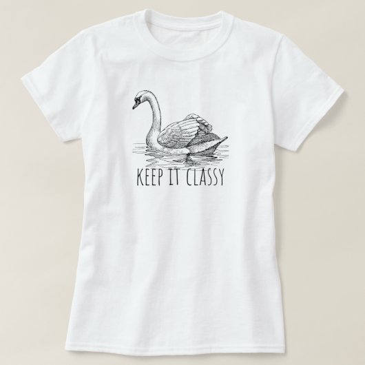 Keep It Classy Elegant Swan T-shirt (Design voorkant)
