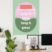 Keep it Clean - Drôle Poster de toilette pour sall (Bureau à domicile)