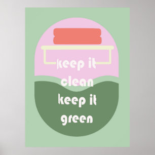 Keep It Clean – Grappig Toilet Poster voor Badkame