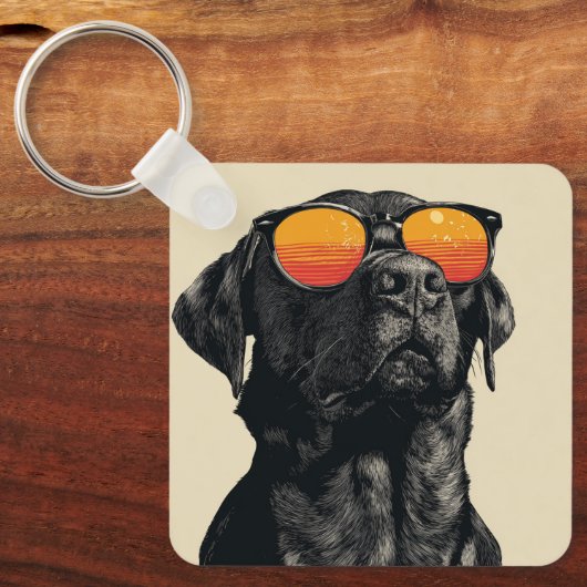 Keep it cool retro dog keychain  (Voorkant)