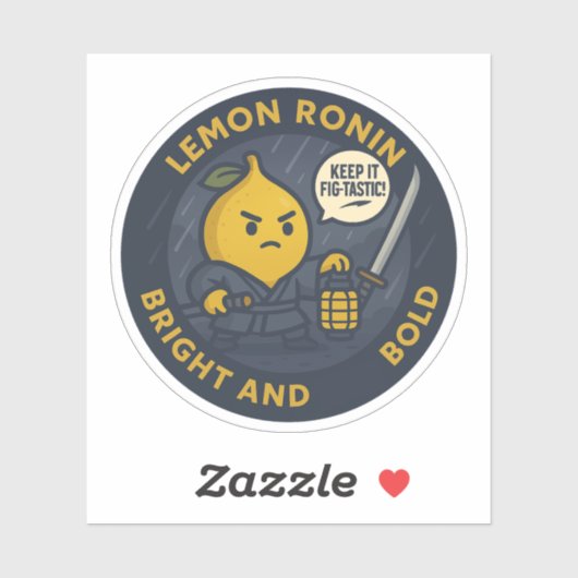 Keep It Fig-tastic Samurai Lemon  Sticker (Vel)