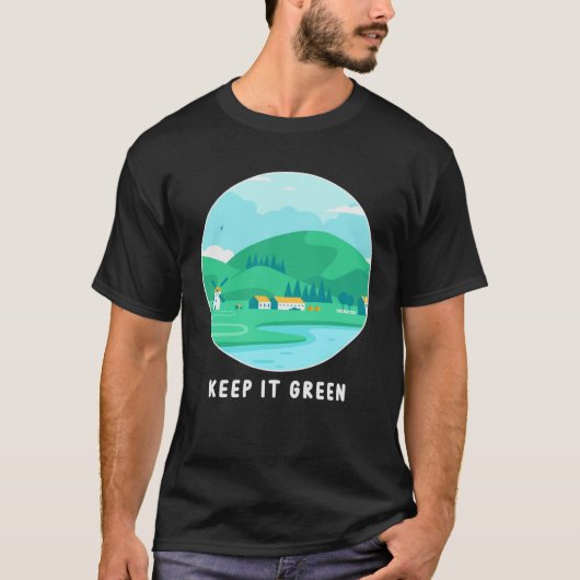 Keep It Green Eco friendly Earth Day T-shirt (Voorkant)