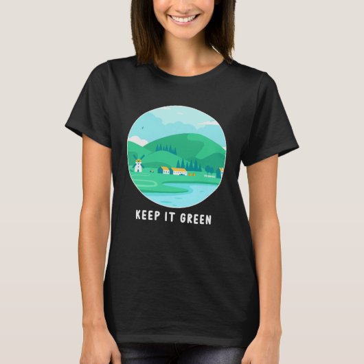 Keep It Green Eco friendly Earth Day T-shirt (Voorkant)