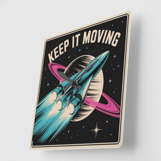 Keep It Moving Vierkante Klok (Hoek)