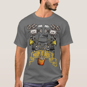Keep It Reel Funny Pun Gift voor filmmakers en T-shirt