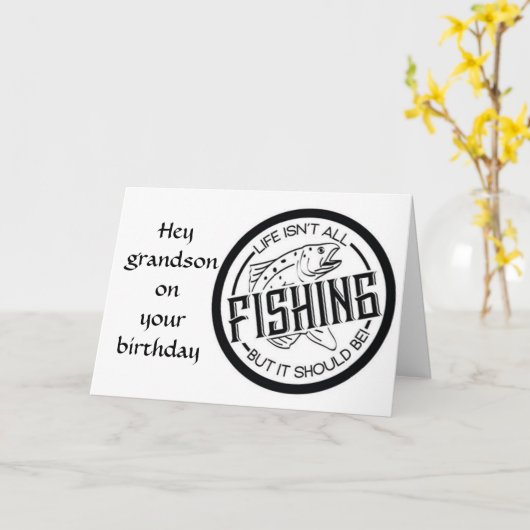 **KEEP IT REEL** ON **GRANDSON'S BIRTHDAY** CARD KAART (Gele Bloem)