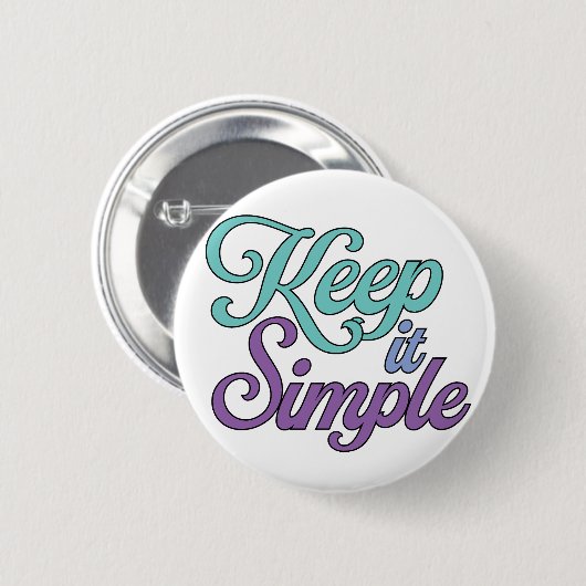 Keep It Simple Button (Purple) (Voorkant /achterkant)
