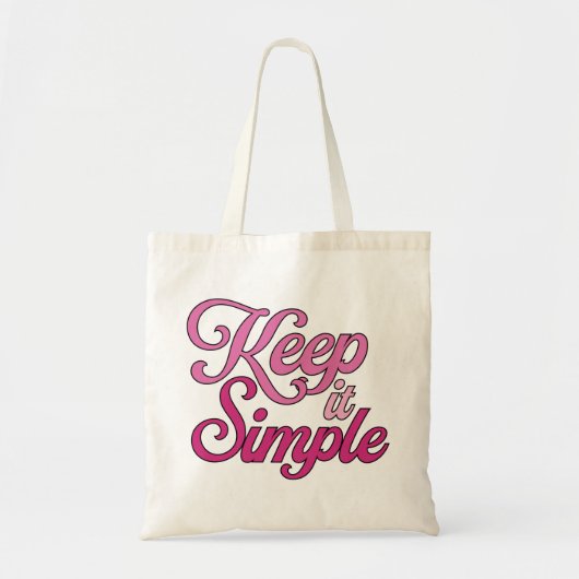 Keep It Simple Tote Bag (Roze) (Voorkant)
