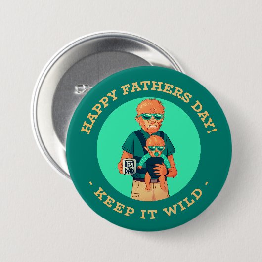 Keep It Wild - Weerwolf Vaderdag Button (Voorkant /achterkant)