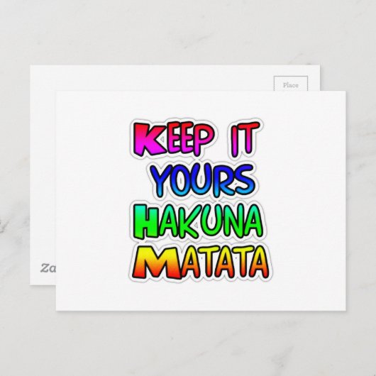 Keep It Yours Hakuna Matata Kunstdruk Briefkaart (Voorkant / Achterkant)