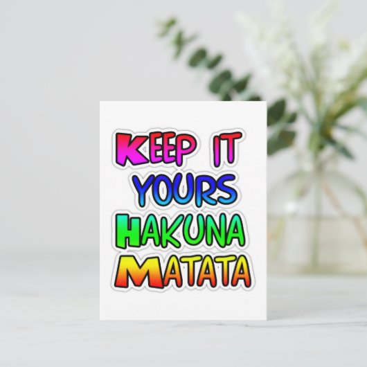 Keep It Yours Hakuna Matata Kunstdruk Briefkaart (Staand voorkant)
