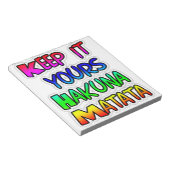 Keep It Yours Hakuna Matata Kunstdruk Notitieblok (Schuin)