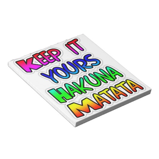 Keep It Yours Hakuna Matata Kunstdruk Notitieblok (Schuin)