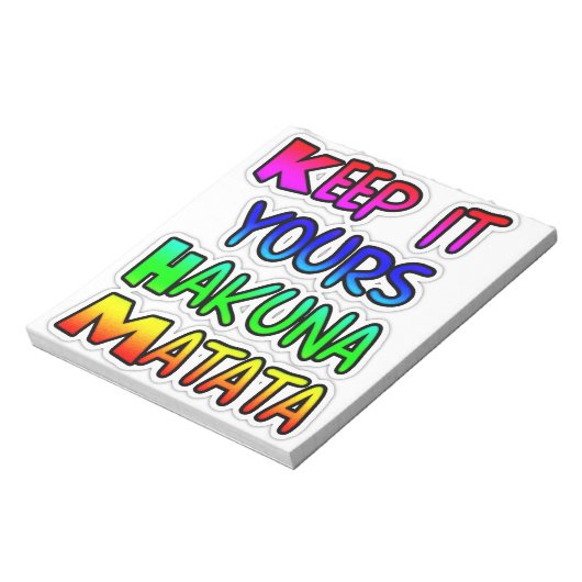 Keep It Yours Hakuna Matata Kunstdruk Notitieblok (Gedraaid)