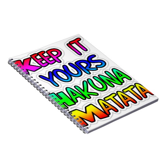 Keep It Yours Hakuna Matata Kunstdruk Notitieboek (Rechterzijde)