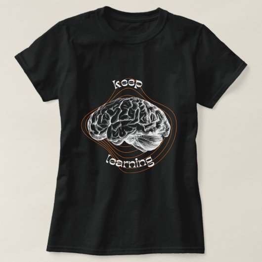 Keep Learning Bold Black T-Shirt (Design devant)