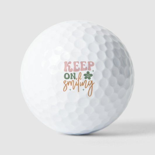 Keep On Smiling Inspirational Quote Minimalist  Golfballen (Voorkant)