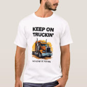KEEP ON TRUCKIN' MEN'S WHITE BASIC STYLE T-SHIRT (Devant)