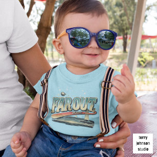 Keep On Truckin’ Retro 60s gepersonaliseerd blauw Kinder Shirts